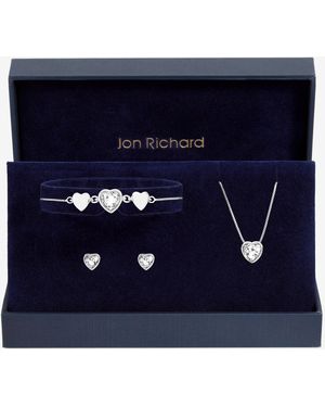 Jon Richard Crystal Heart Trio Set - Blue