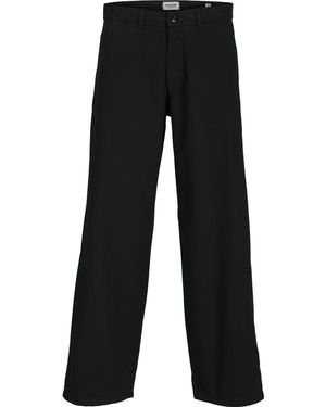 Jack & Jones And Solid Patterned Straight Chinos - Black