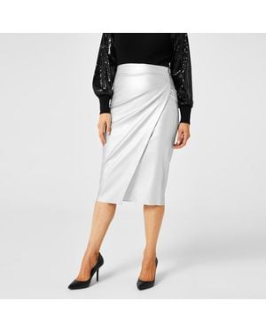 Biba Pu Midi Skirt - Black