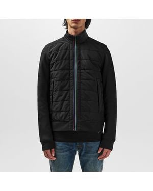 Paul Smith Sports Stripe Mixed Media Hybrid Jacket - Black