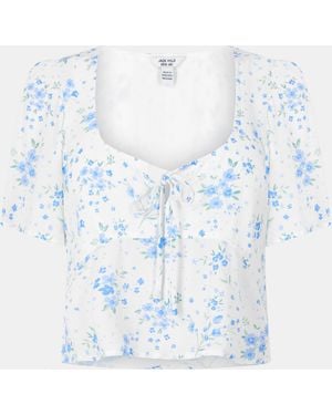 Jack Wills Jw Keyhole Short-Sleeve Blouse - Blue