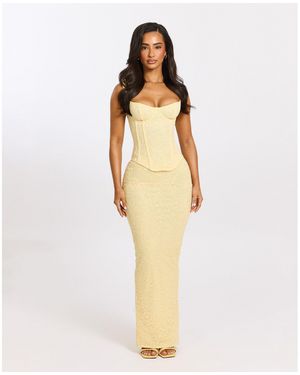 Mars the Label Cinched Lace Clothing Set - Yellow