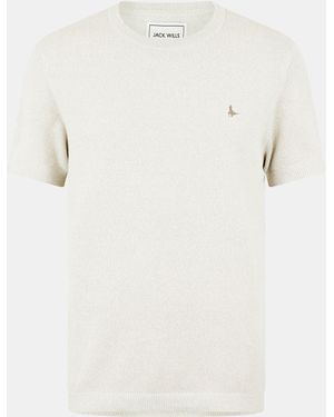 Jack Wills Regular Fit Knitted T-Shirt - White