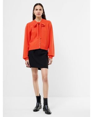 French Connection Varli Front Button Lightweight Cardigan - Red