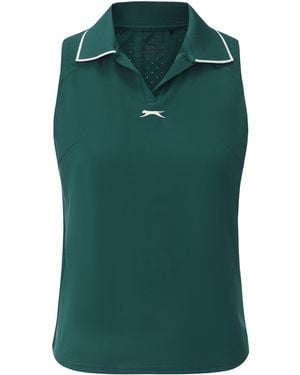 Slazenger 1881 Sleeveless Polo Neck Performance Vest - Green