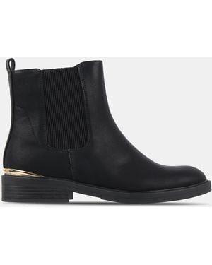 Miso Flat Ankle Boots - Black