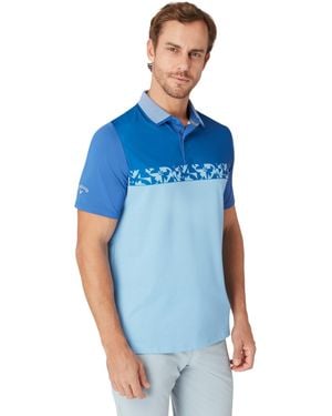 Callaway Apparel Oxford Short-Sleeve Performance Polo Shirt - Blue