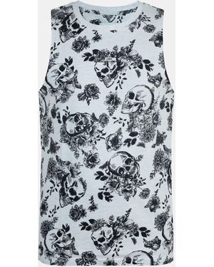 Firetrap All Over Print Muscle Vest - Blue