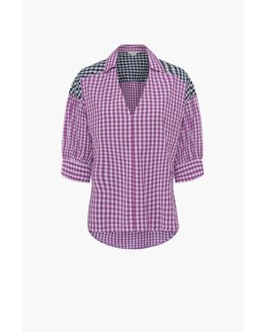 French Connection Ari Reversible Long Sleeve Short Puffer Jacket - Purple