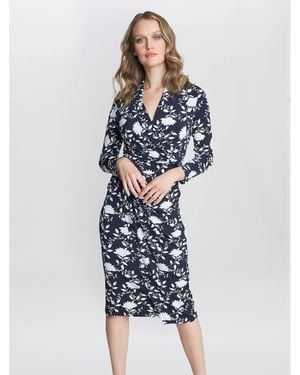 Gina Bacconi Linda Jersey Wrap Dress - Blue