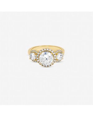 Jon Richard Plated Triple Stone Ring - Metallic