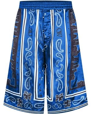 Off-White c/o Virgil Abloh Bandana Relaxed Fit Chino Shorts - Blue