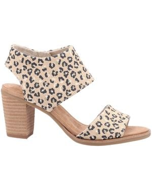 TOMS Majorca Cutout Textured Cheetah Sandal - Metallic