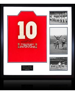 The Fan Cave Geoff Hurst Signed England 66 Shirt Premium Frame - Red
