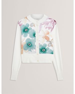 Ted Baker Woven Cardigan - White