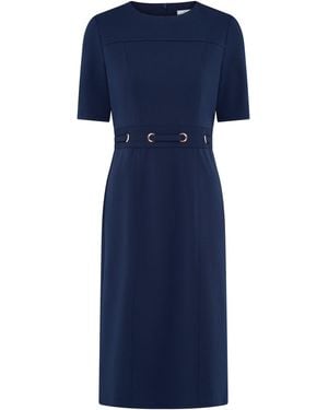 Gina Bacconi Everley Tailored Belted Dress - Blue
