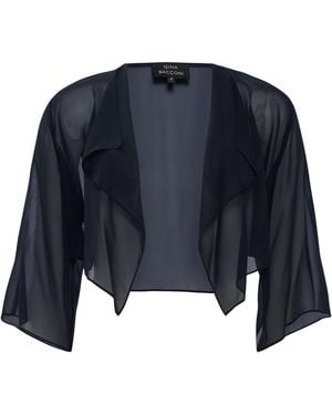 Gina Bacconi Vivian Chiffon 3/4 Sleeve Waterfall Jacket - Blue
