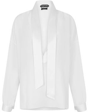 Tom Ford Tunic Long Sleeve Blouse - White