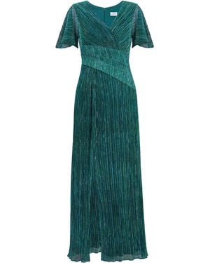 Gina Bacconi Liz Metallic Knit Maxi Dress - Green