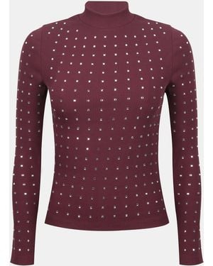 Biba Ribbed Long Sleeve Top - Purple