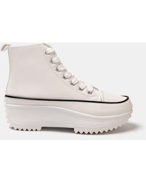Firetrap Platform Hi Top Ladies Trainers - White