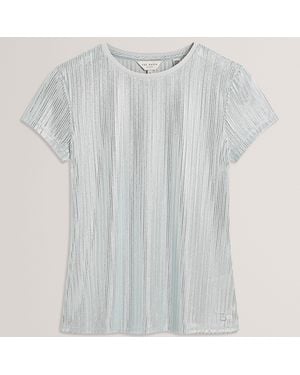 Ted Baker Metallic Ss Tee - Grey