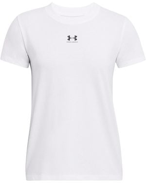 Under Armour Rival Core Short Sleeve Luxe - White