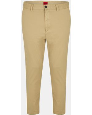 HUGO Straight Leg Trousers - Natural