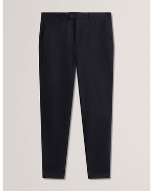 Ted Baker Houndstooth Slim Fit Trousers - Blue