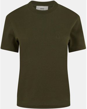 Ami Paris De Coeur T-Shirt - Green
