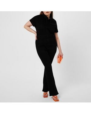 GOOD AMERICAN Fit For Success Bootcut Jumpsuit - Black