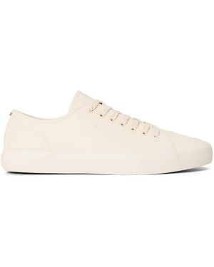BOSS Low Profile Sporty Trainers With Rubber Soles - Natural