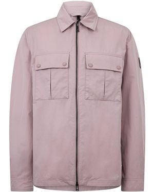 Belstaff Stride Zip Collar Long Sleeve Overshirt - Purple