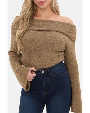 I Saw It First Boucle Bandeau Jumper - Brown