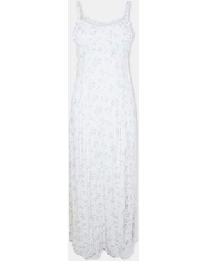 Jack Wills Jw Ruched Midi Slit Tea Dress - White