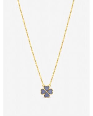 Jon Richard Plated Lilac Heart Clover Pendant Necklace - Metallic
