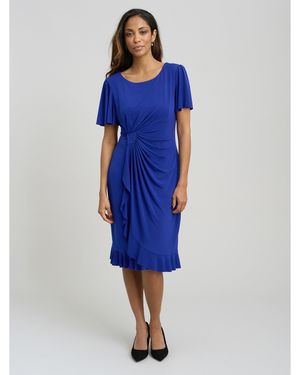 Gina Bacconi Raya Faux Wrap Dress With Frill Hem - Blue