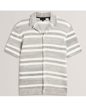 Ted Baker Patterned Short Sleeve Shirt - Grey