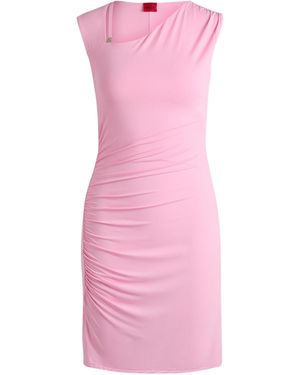 HUGO Asymmetric Slim Fit Dress - Pink