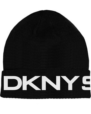 DKNY Accessories Lettering Beanie - Black