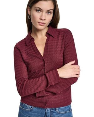 DKNY Petite Fitted Collared Neck Top