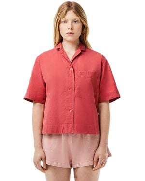 Lacoste Short-Sleeve Plain Shirt - Red