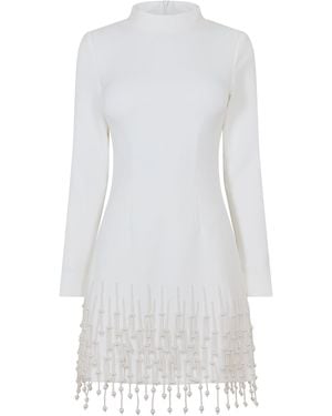 Odd Muse Pearl Sleeved Mini Dress - White