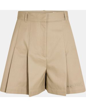 McQueen Alex Cotton Woven Tracksuit Shorts - Natural