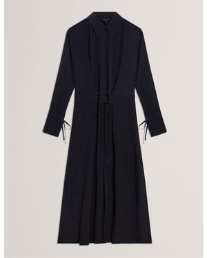 Ted Baker Midi Shirt Dress - Blue