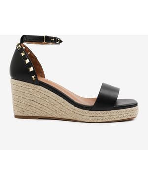 Where's That From Blackpu Presley Wedge Sandals With Gladiator Ankle - Metallic