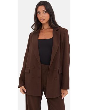I Saw It First Oversized Long Sleeve Blazer - Brown