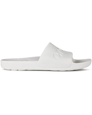 Crocs™ Adults Logo Sliders - White