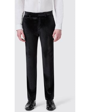 Twisted Tailor Sylvester Slim Fit Velvet Tux Trouser - Black