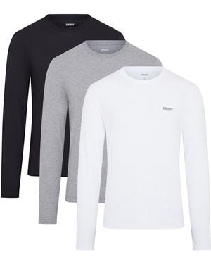 DKNY 3-Pack Long Sleeve T-Shirt Warriors - Black